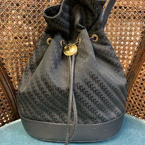 Gucci Black Logo Drawstring Bucket Bag